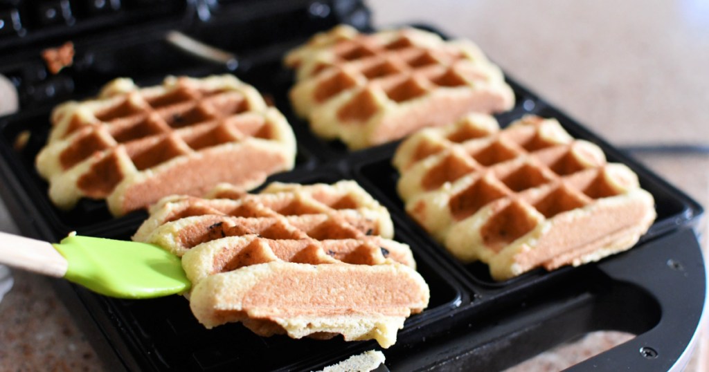 finished keto waffles in the maker