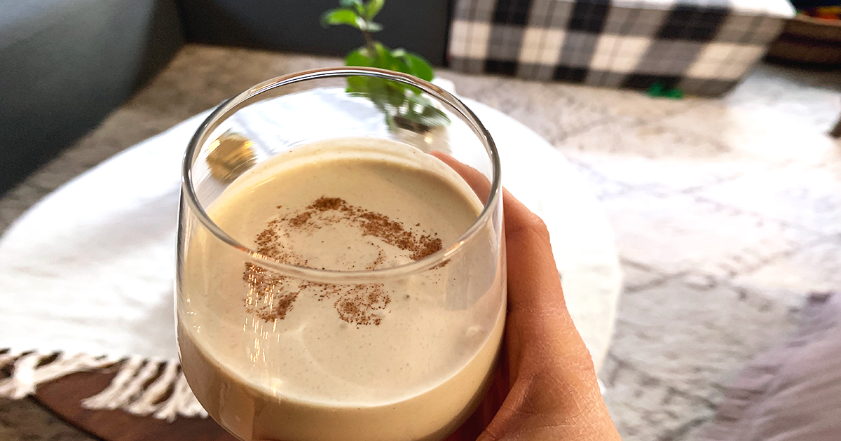 easy low-carb keto eggnog in a glass 
