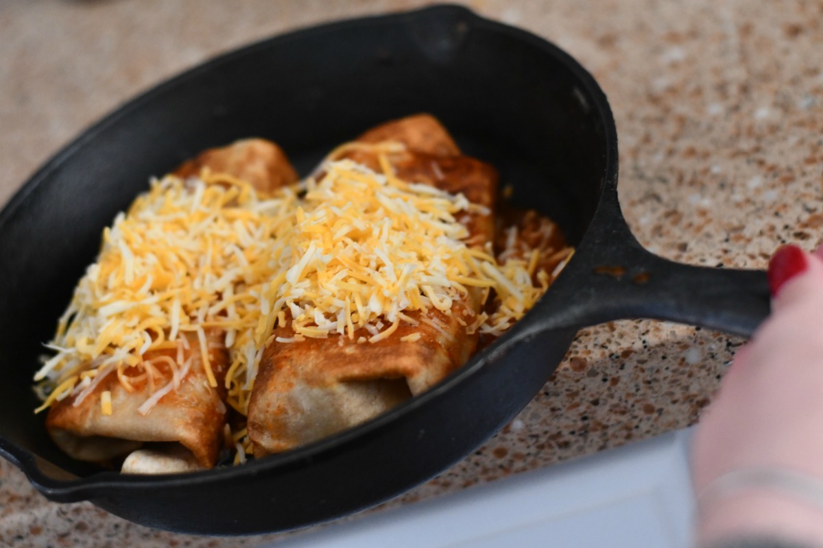 Pan of keto enchiladas