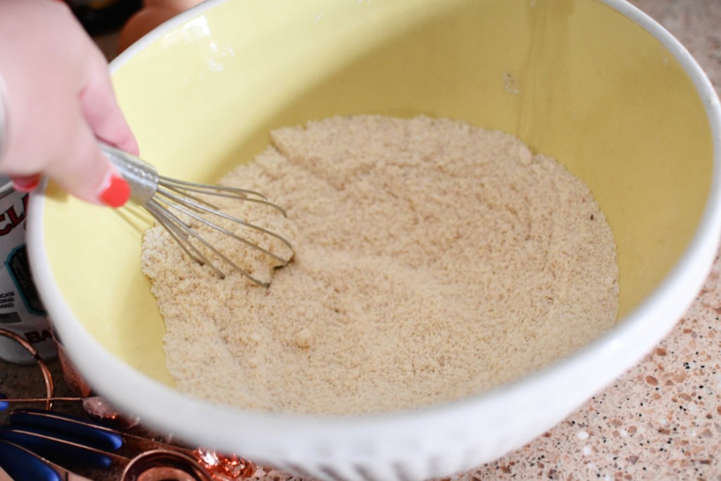 mixing dry ingredients for keto waffles 