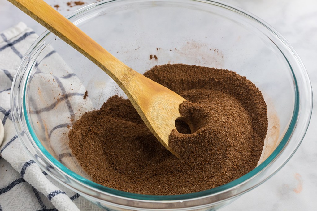 stirring dry ingredients together for cookies