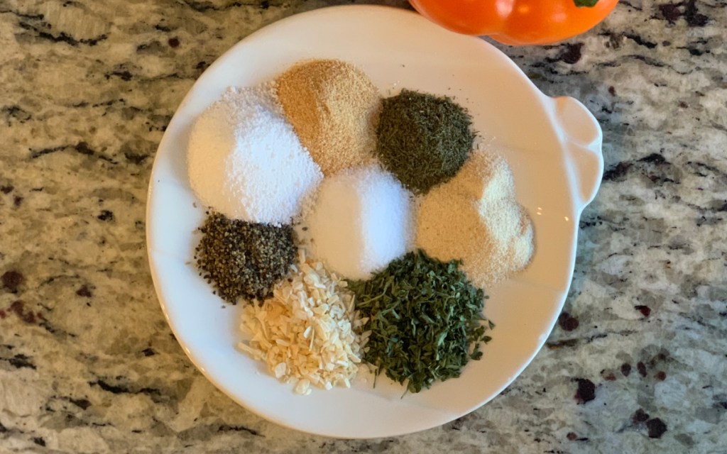 spices on a plate