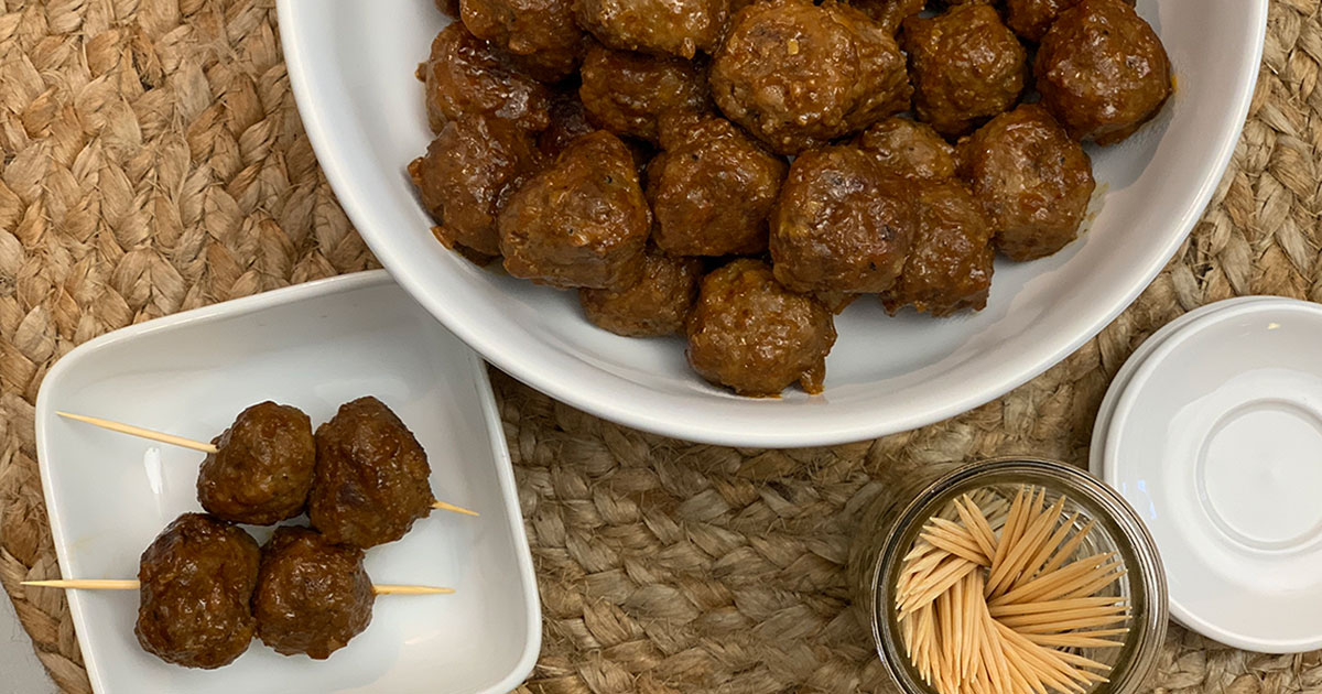 Keto Crockpot Apricot Glazed Party Meatballs Recipe | Hip2Keto