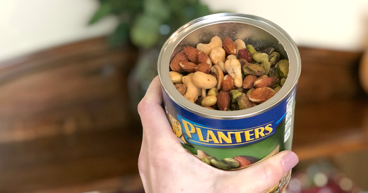 Planters Nuts in an open can