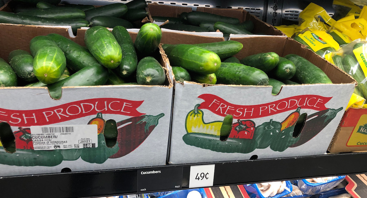 Top snacks to buy at Aldi - fresh produce large cucumbers