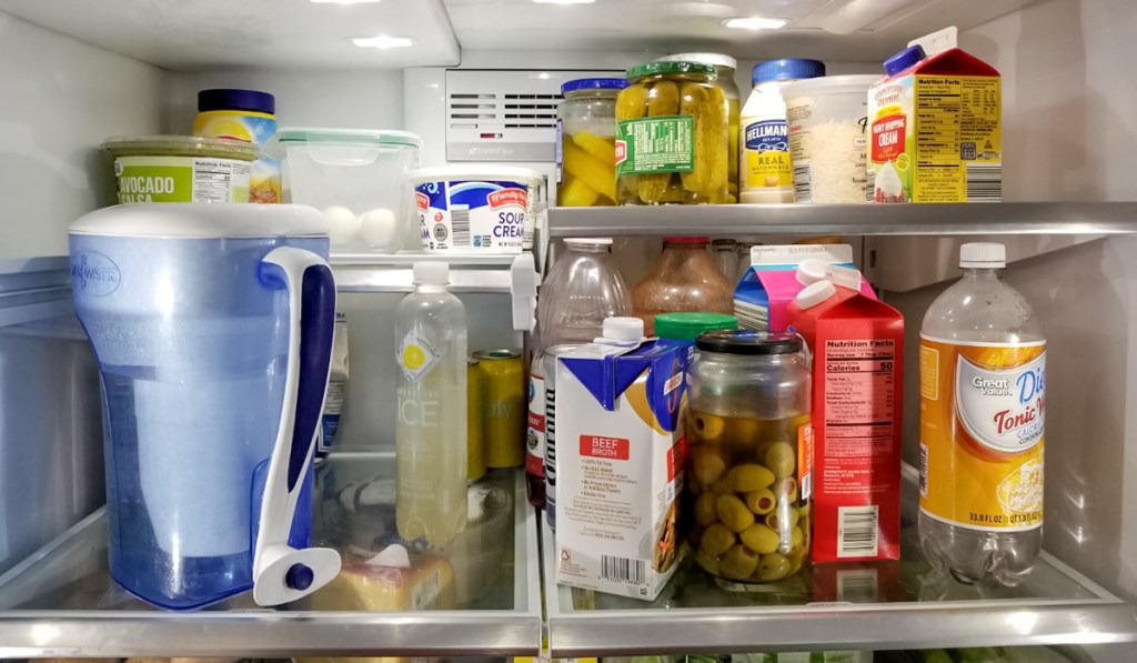 fridge with shelves filled of keto foods