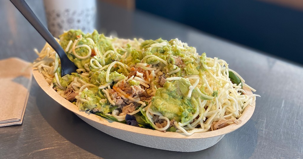 keto lifestyle bowl with double meat and guac