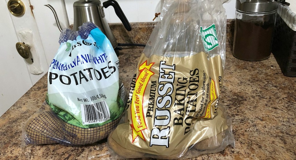 high carb foods include non-keto friendly bags of white and russet baking potatoes