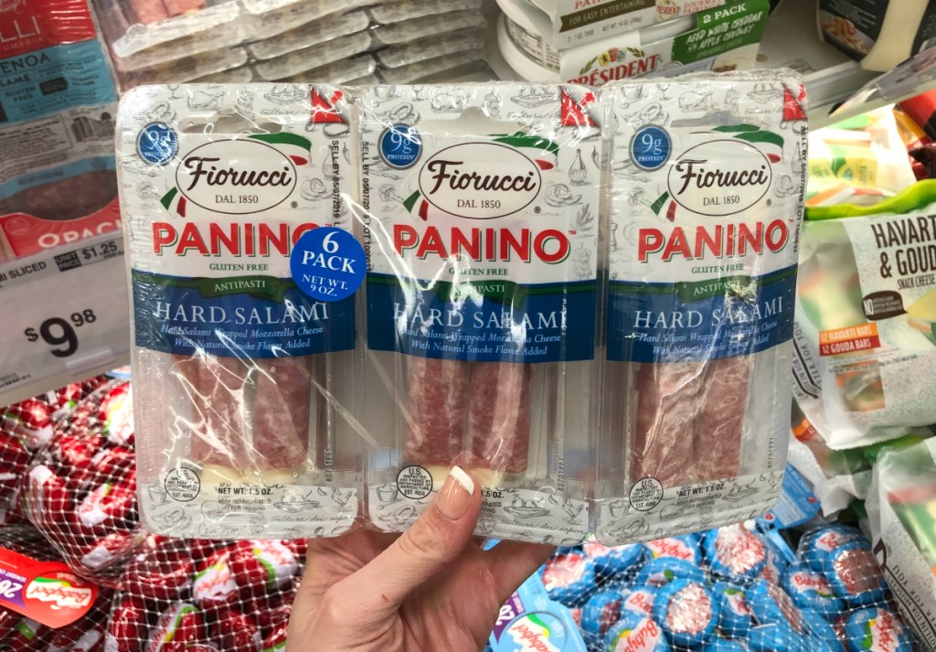 hand holding Panino Salami Sam's Club