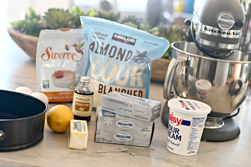 ingredients used for sugar-free keto cheesecake 