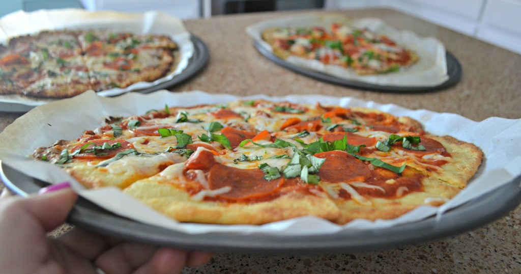 Keto Meal Plan Week Three - three yummy pizzas ready to serve