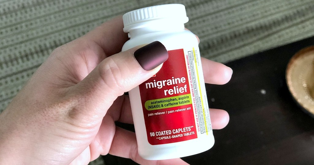 migraine relief medication pill bottle