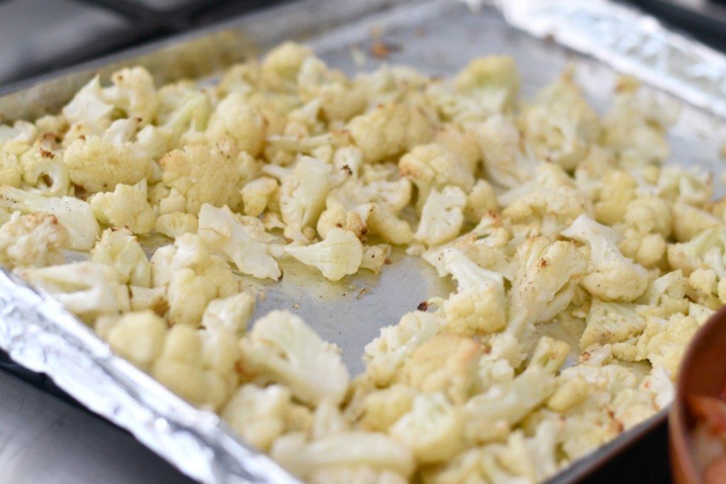 tray of roasted cauliflower 