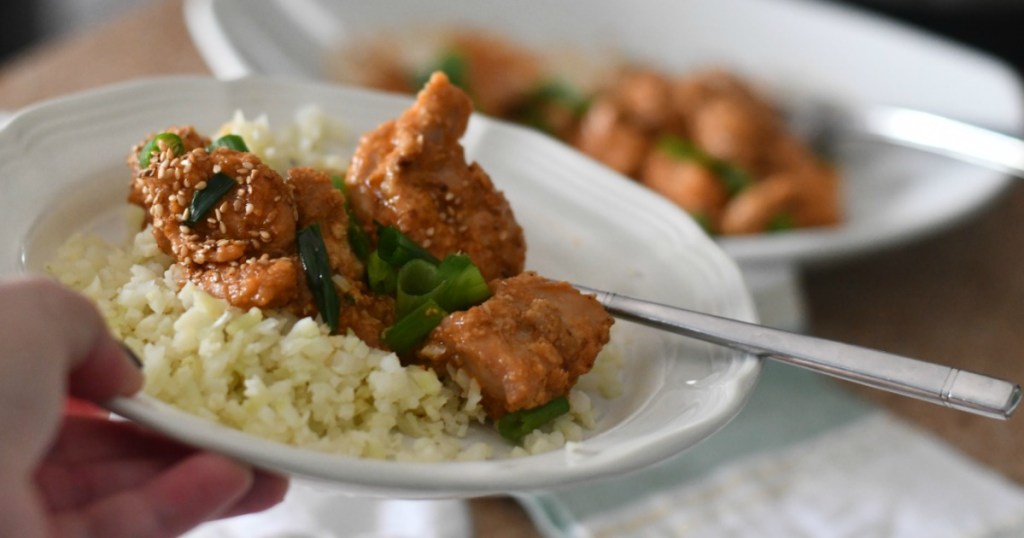 general tso's chicken with cauliflower rice