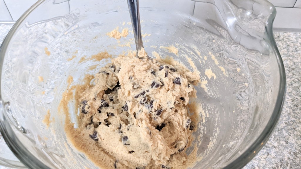 keto chocolate chip cookie batter