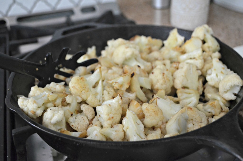 sautéing cauliflower florets