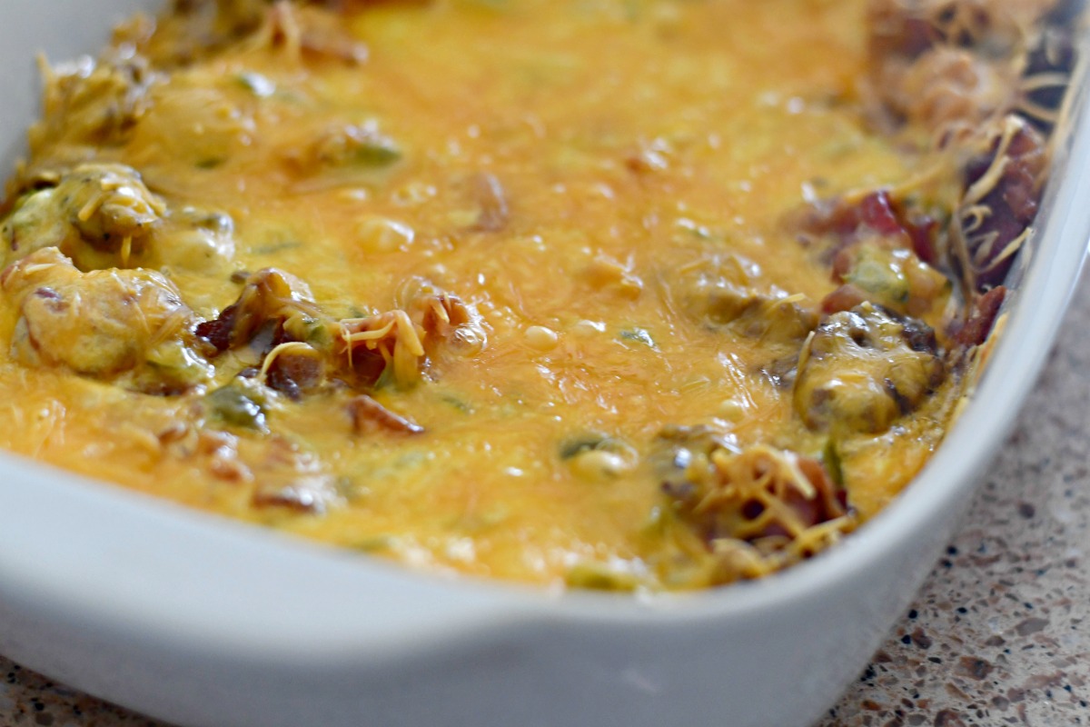 keto cheeseburger casserole after baking