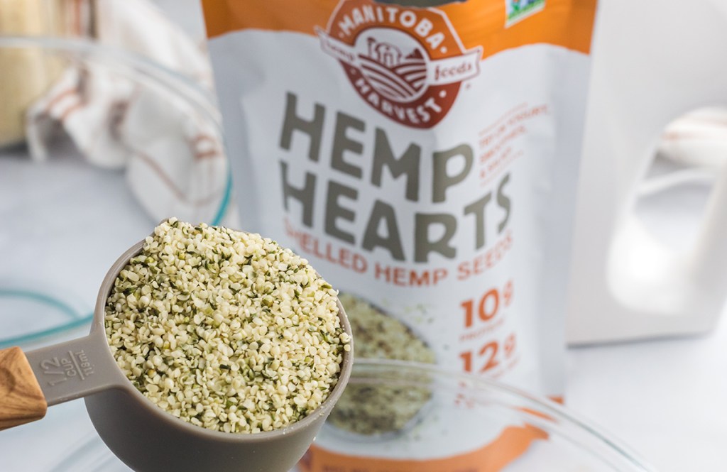 measuring cup with hemp hearts