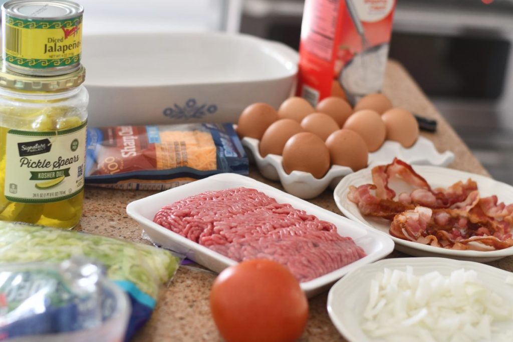 ingredients for cheeseburger casserole