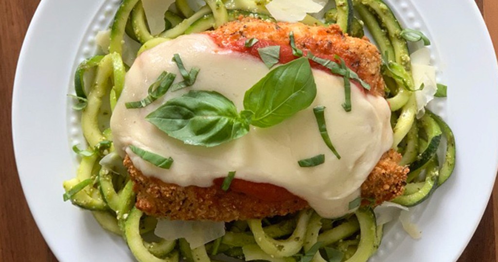 keto chicken parmesan on a plate