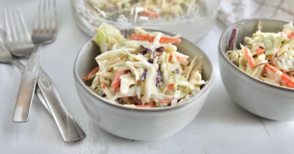 keto coleslaw in a bowl