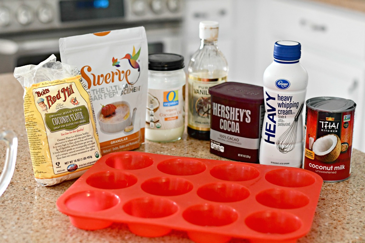 Ingredients for Cookies and Cream Keto Fat Bombs