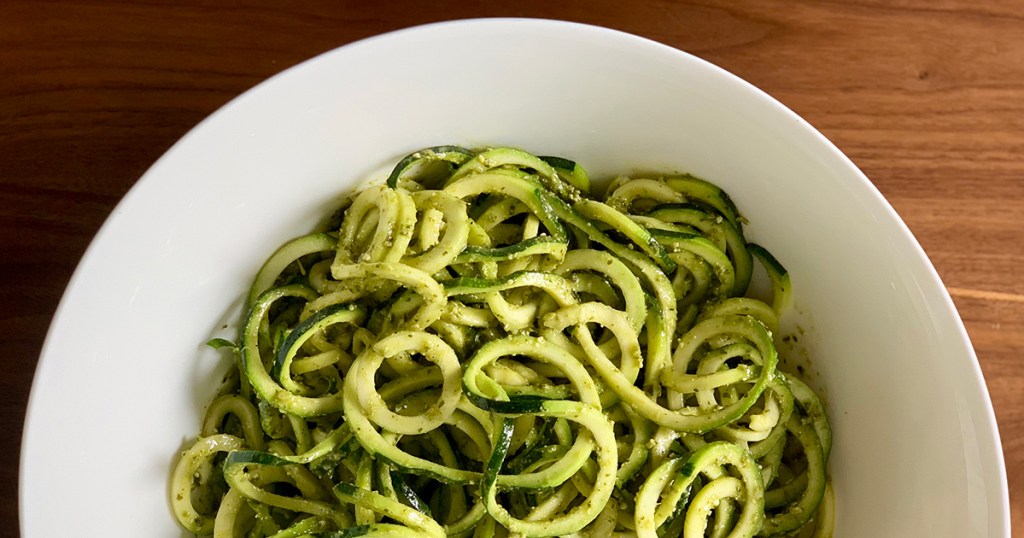 zucchini noodles in a bowl