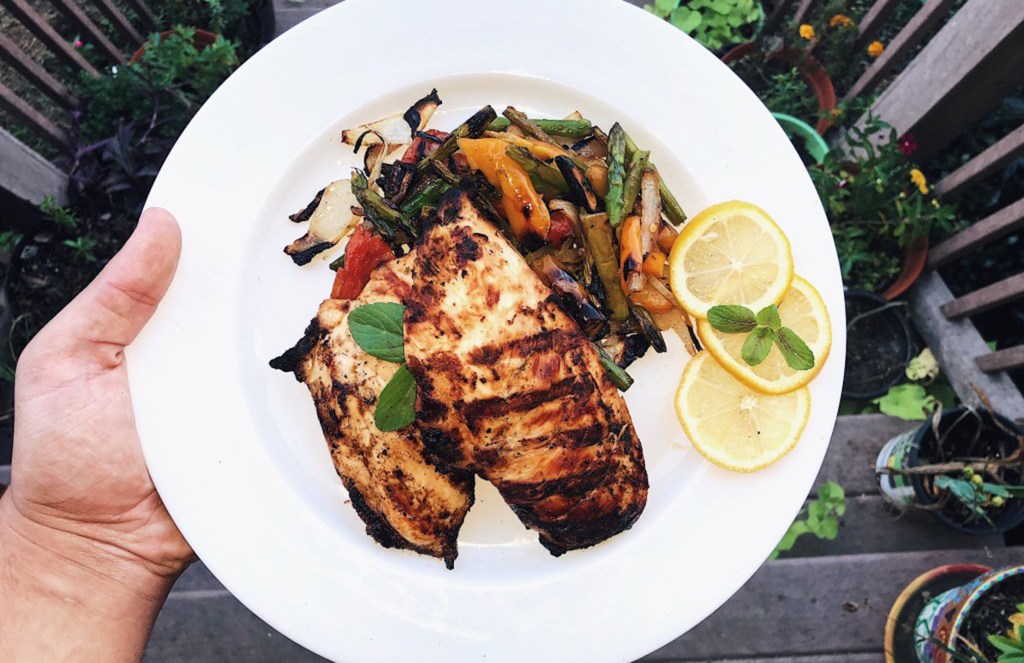 plate of mexican grilled chicken from kevin goes keto blog