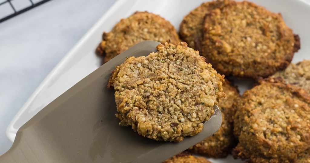 keto oatmeal cookies on spatula