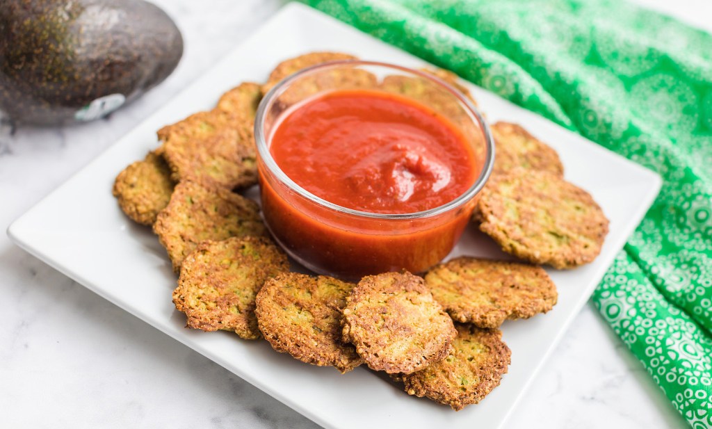 avocado chips on a plate