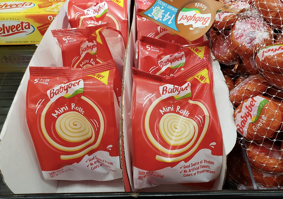 Babybel Mini Rolls in a display at Target