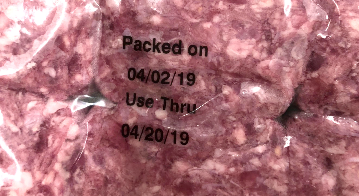 Ground beef recall label