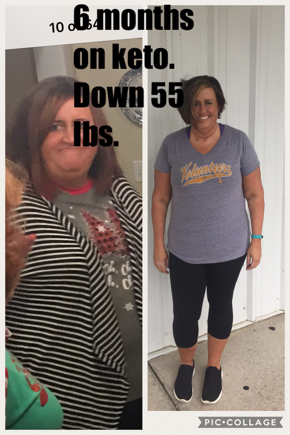 keto success story: before and after shots of candi