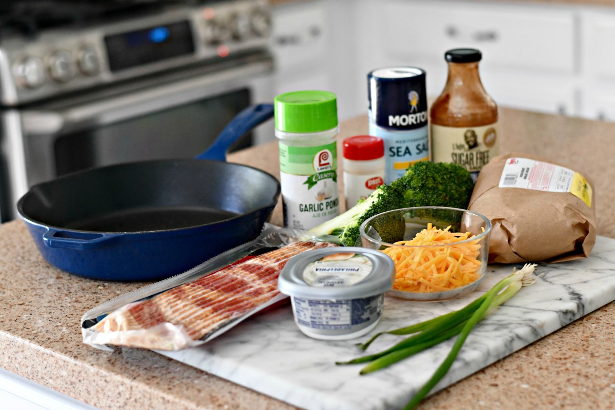 stuffed cheddar and broccoli chicken breast ingredients on counter 