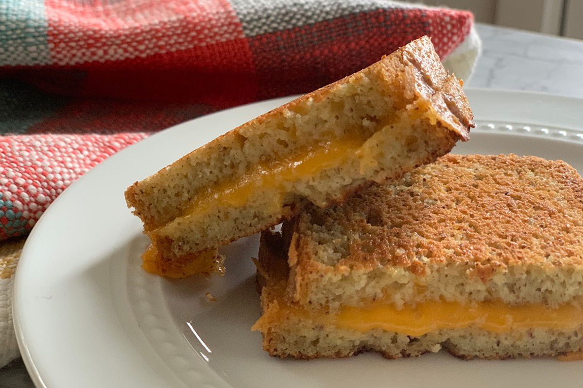 delicious grilled cheese made with keto bread