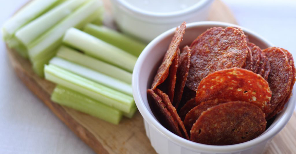 best keto chips recipes — pepperoni chips from Whole Lotta Yum