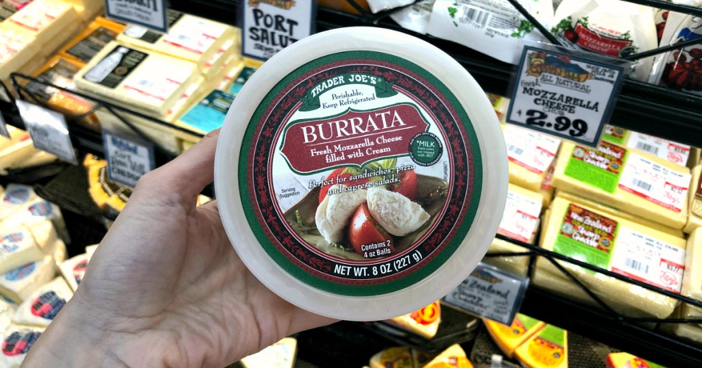 Burrata Fresh Mozzarella Cheese filled with Cream at Trader Joe's