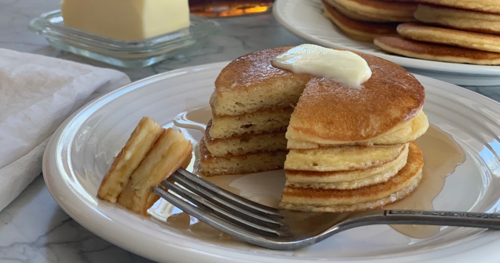 a plateful of silver dollar keto pancakes recipe