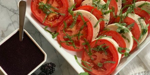 Easy Keto Caprese Salad with Blackberry Balsamic Drizzle
