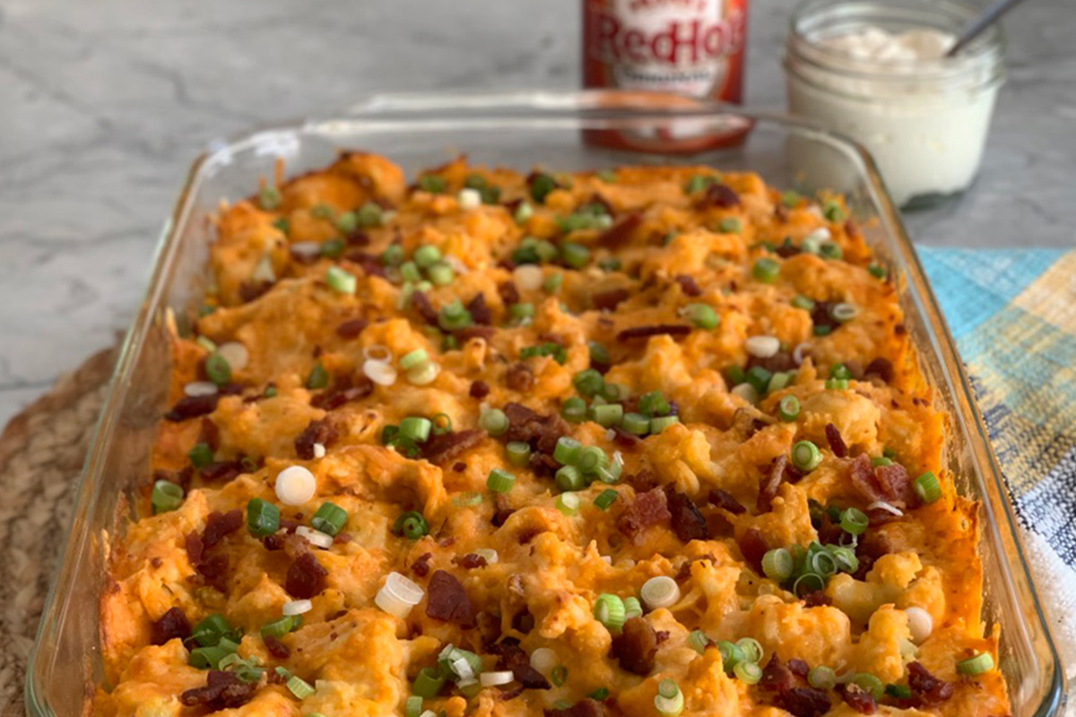 Low Carb Keto Buffalo Chicken And Cauliflower Casserole 6848