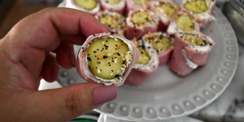Low-Carb Ham, Pickle, & Cream Cheese Roll-Ups | Easy Keto Snack