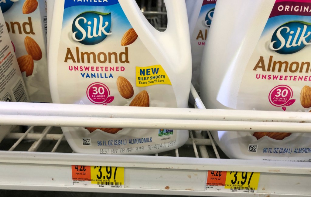 Silk almond milk at Walmart