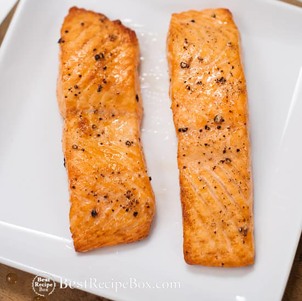 two filets of salmon in air fryer