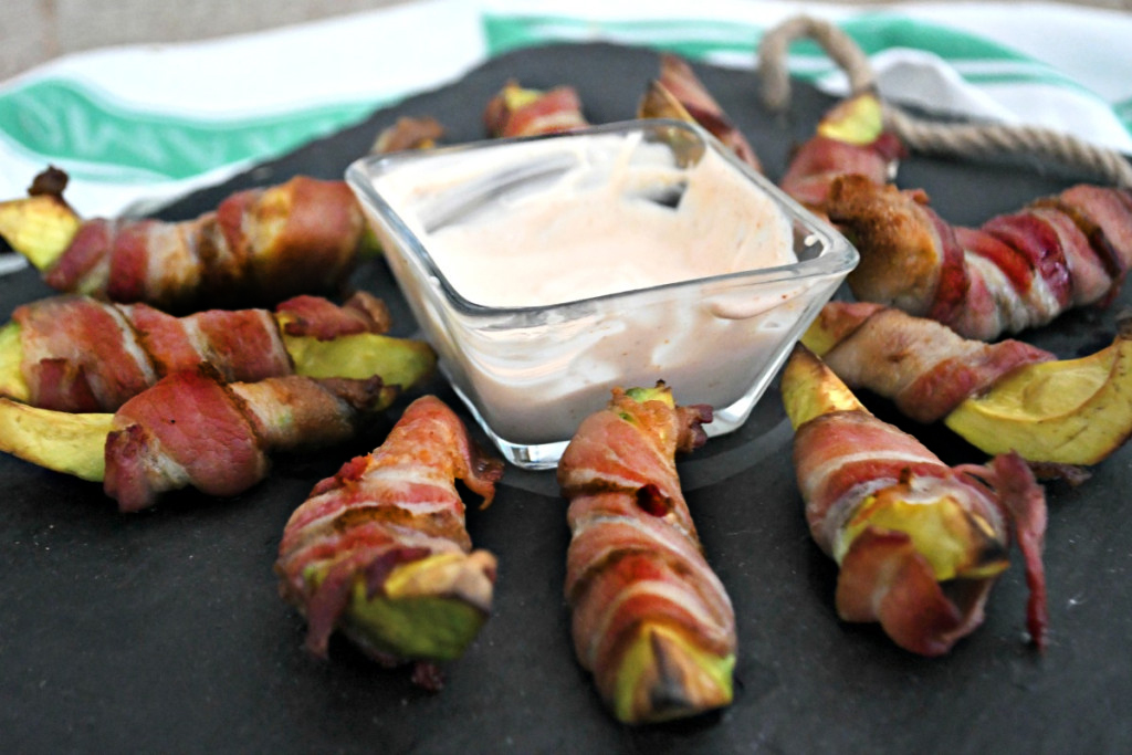 bacon wrapped avocados as a keto snack 