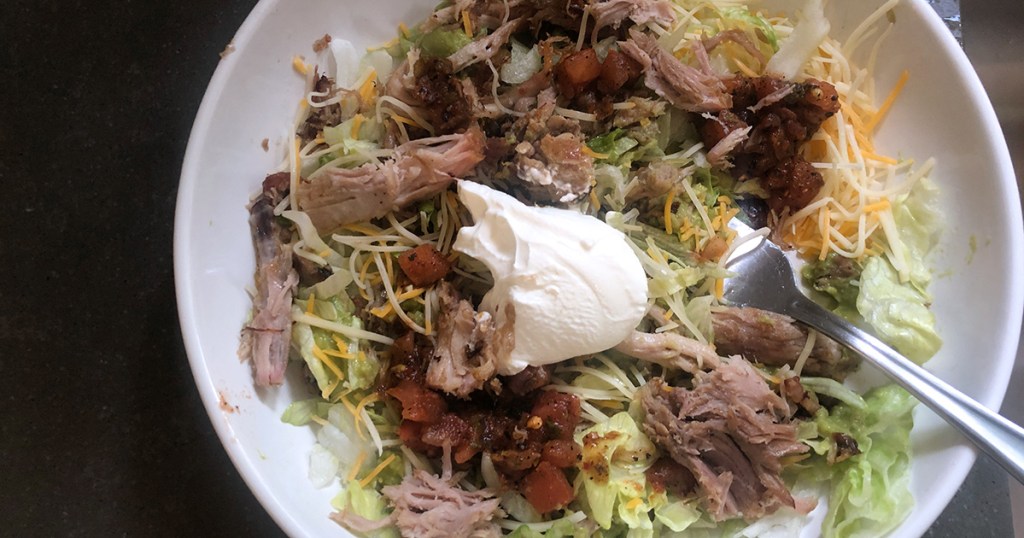 trader joe's carnitas recommendation — pork carnitas salad