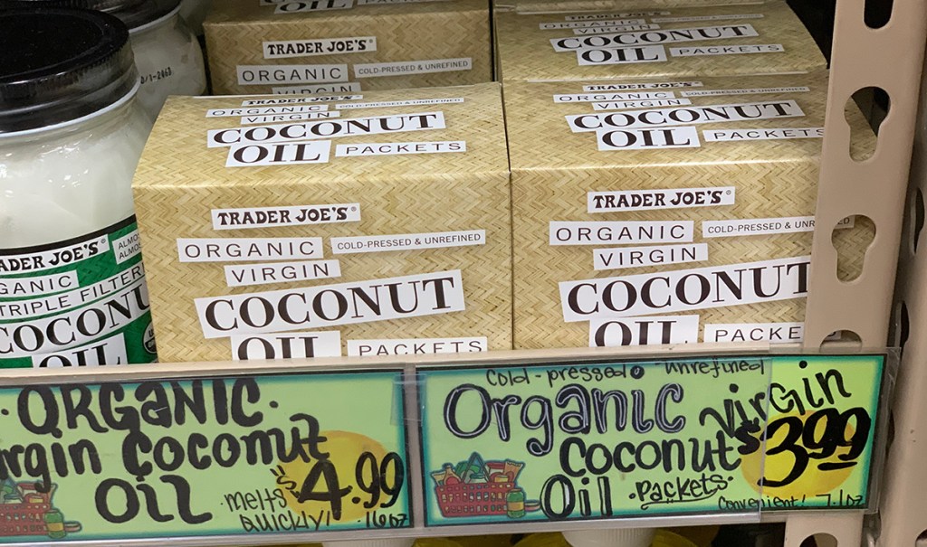 coconut oil packets at trader joes