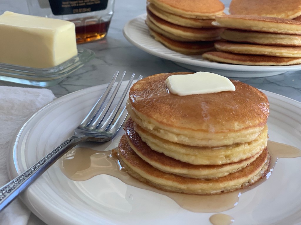 keto pancakes with butter and low carb syrup