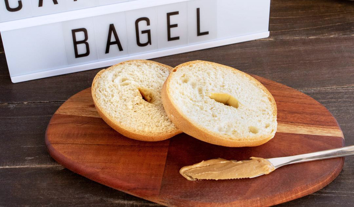 keto junk food — glc plain bagel sliced open