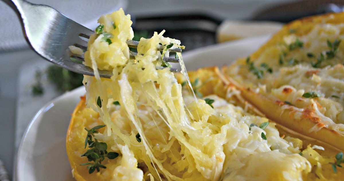 Cheesy Twice Baked Spaghetti Squash Easy Low Carb Recipe   Hip2keto Spaghetti Squash  