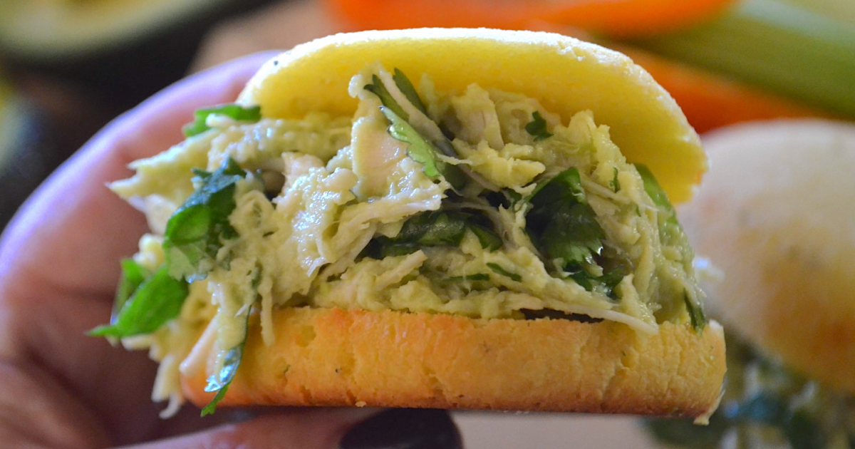4-Ingredient Avocado Chicken Salad Salad (with Bonus Keto Roll Recipe)